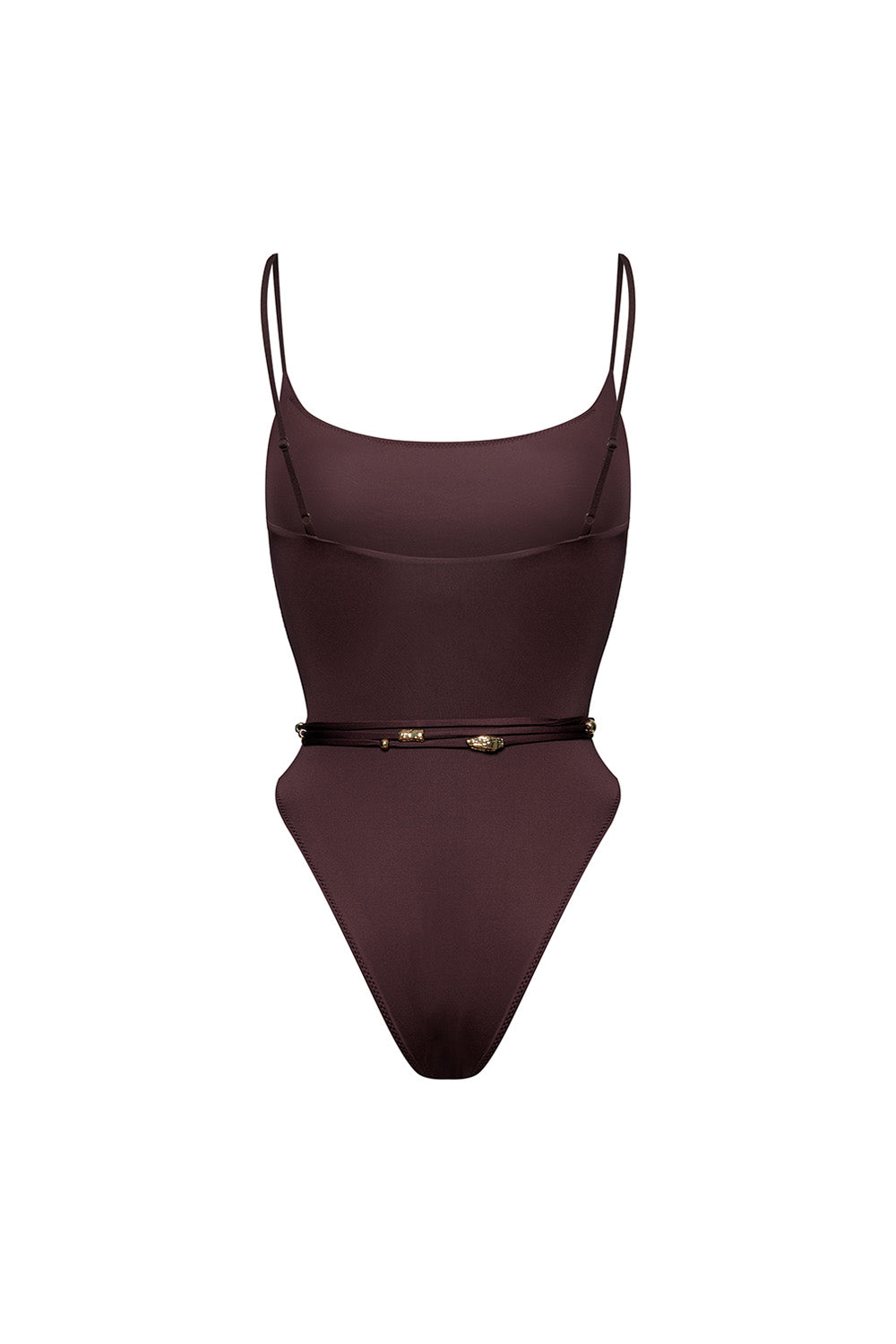 Swimsuit ZOE with belt Chocolate