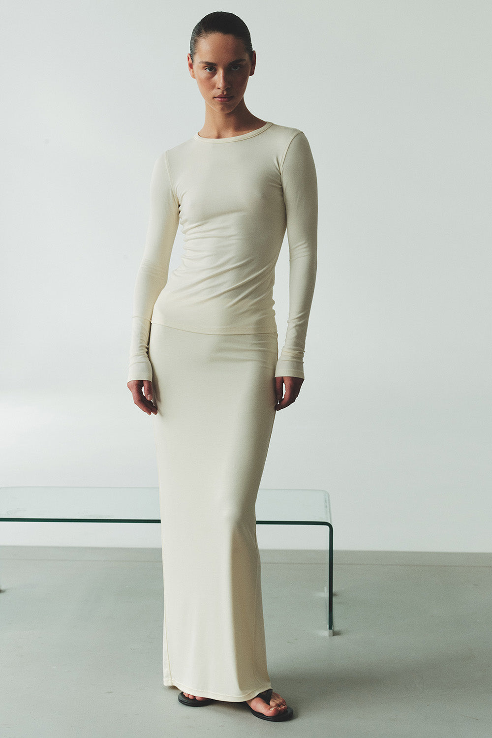 Modal long sleeve GRACE Ecru