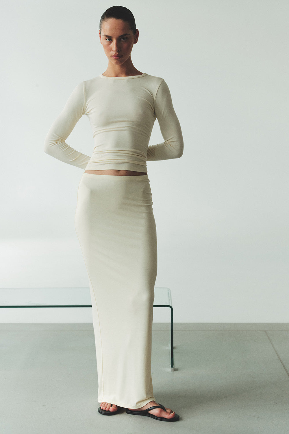 Modal skirt GRACE Ecru