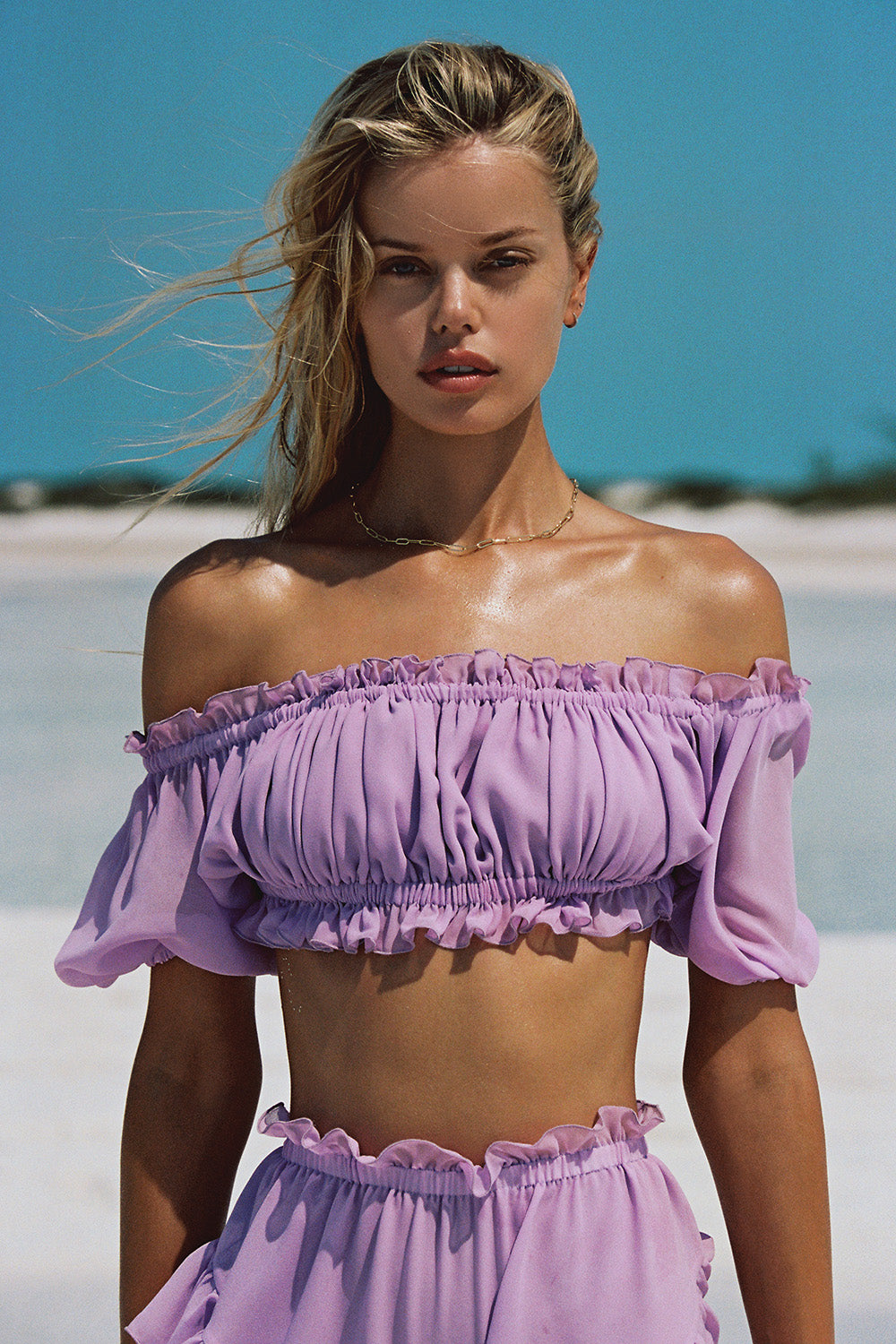 Short Sleeve Crop Top Bahamas Purple