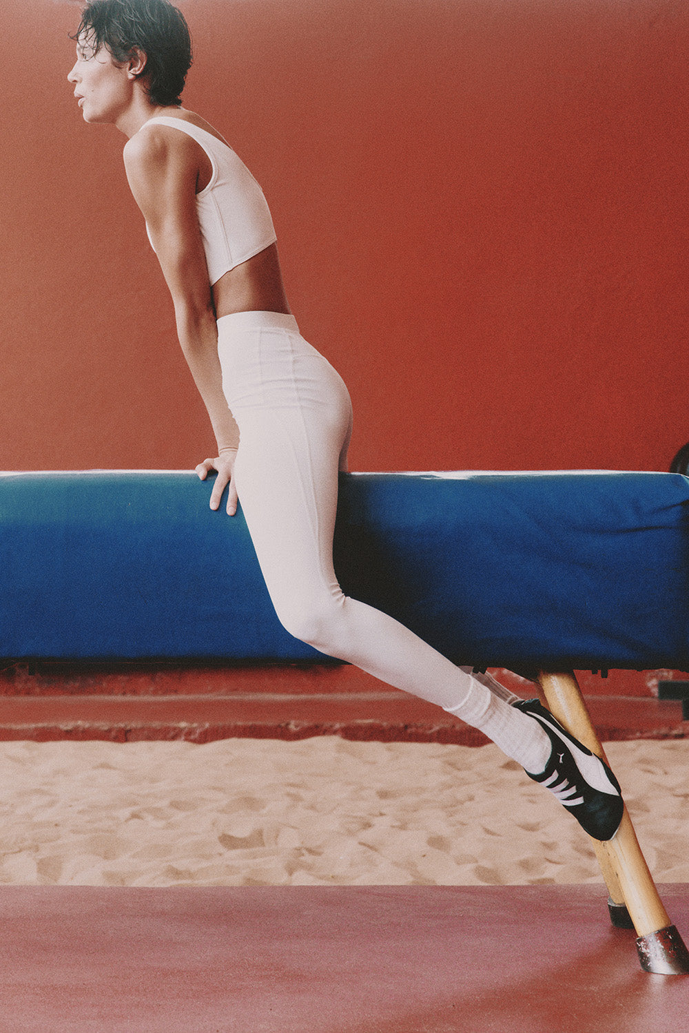 Raised seam leggings SPORT White