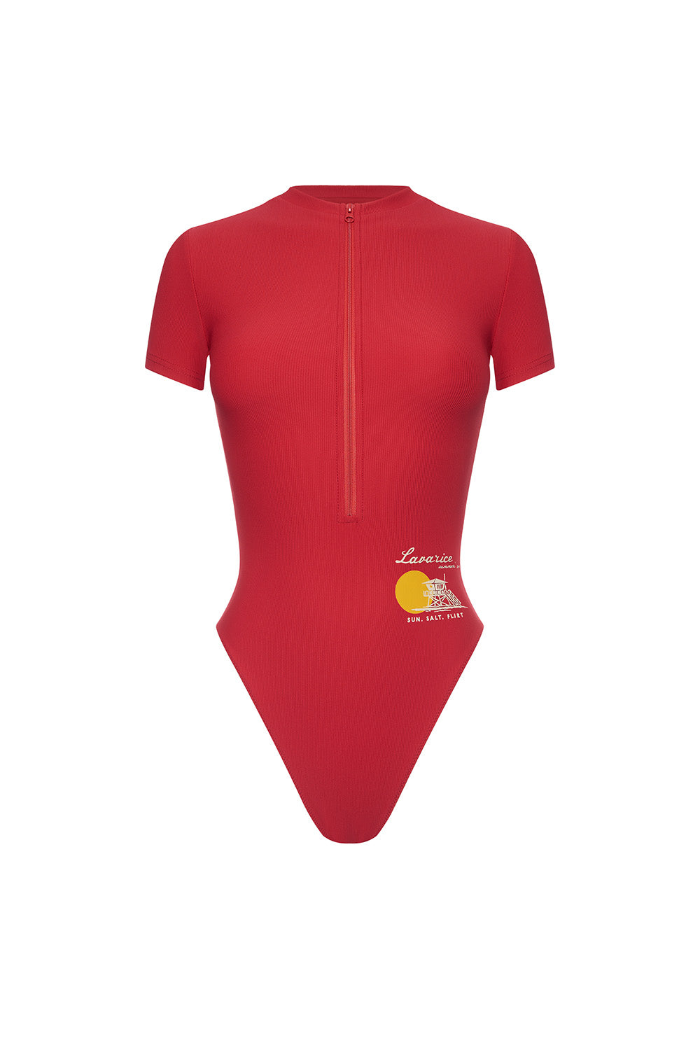 Swimsuit with print BEACH PATROL Red