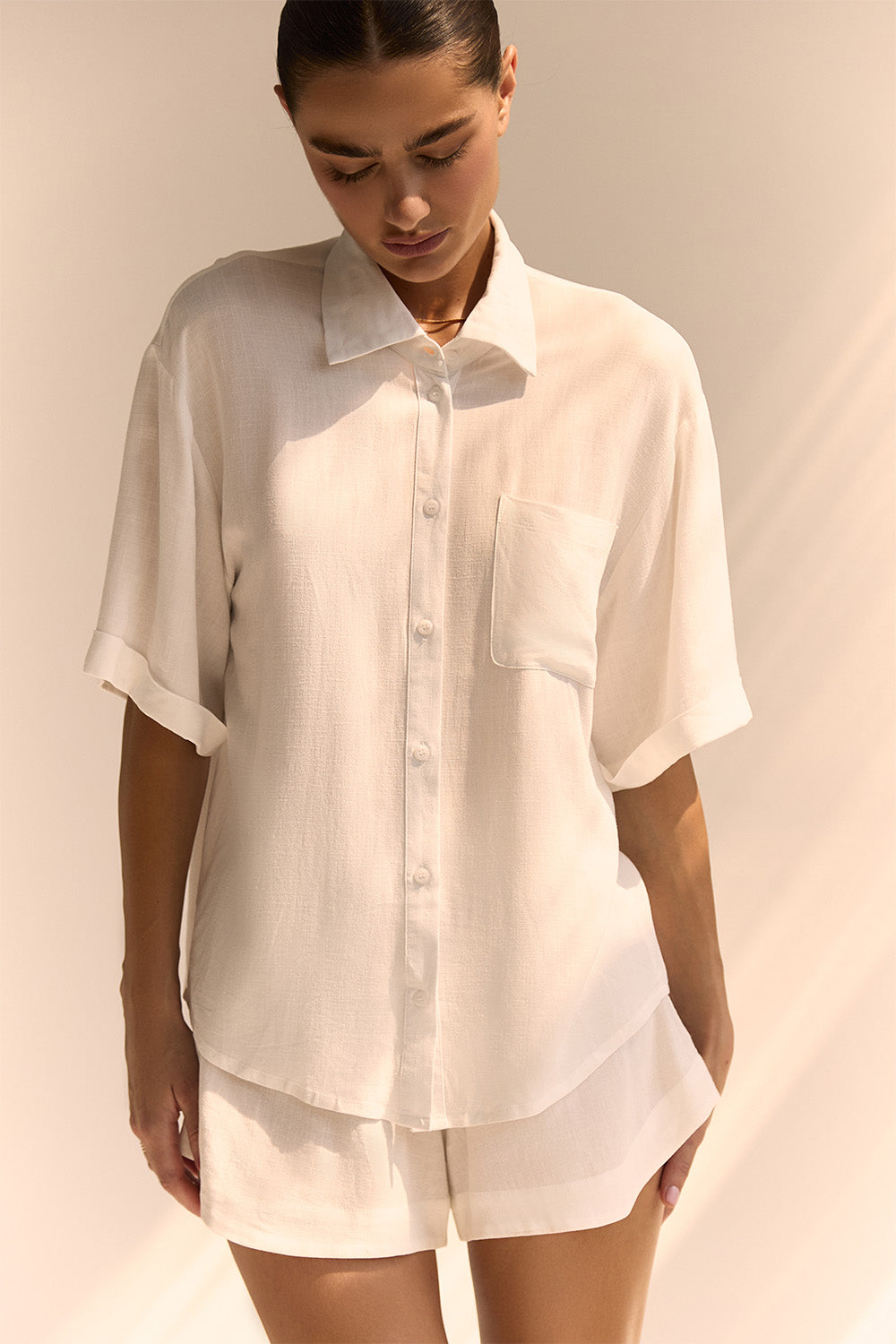 Short Sleeve Shirt MYKONOS White