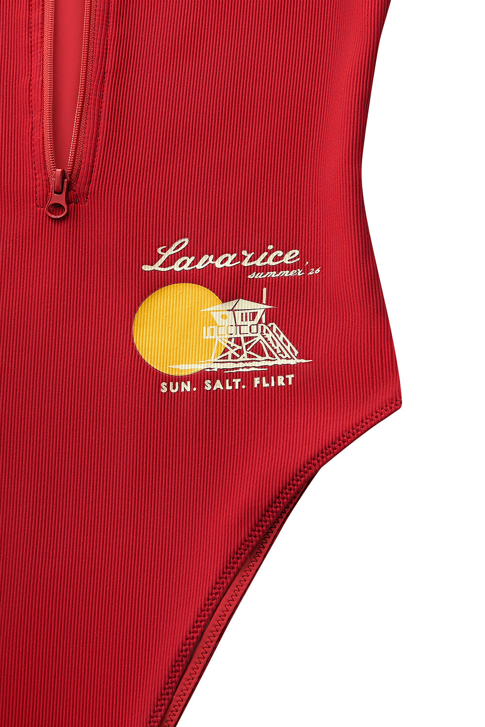 Swimsuit with print BEACH PATROL Red