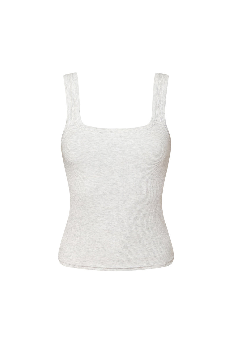 Square Neck Tank Top AVRORA Light Gray Melange